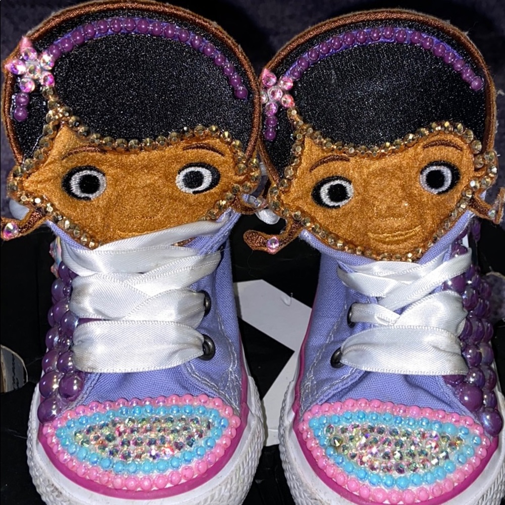 Purple custom Doc Mcstuffins converse